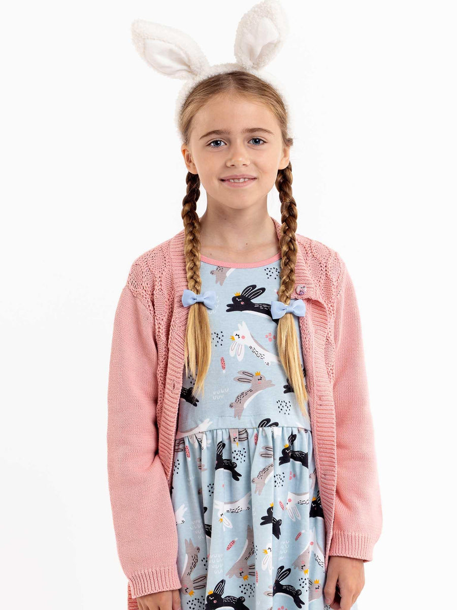 Audrina Pink Icing Cotton Cardigan