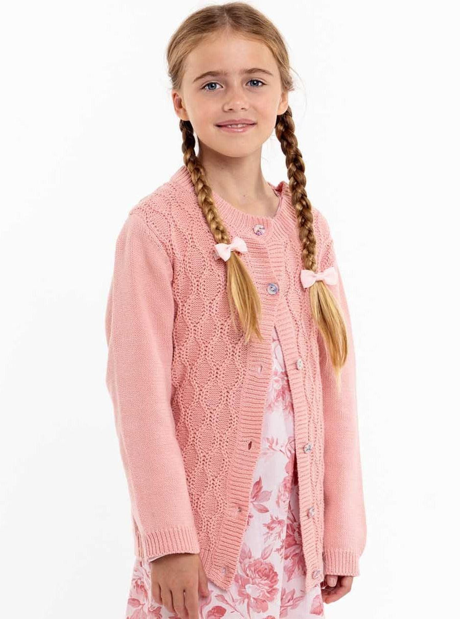 Audrina Pink Icing Cotton Cardigan