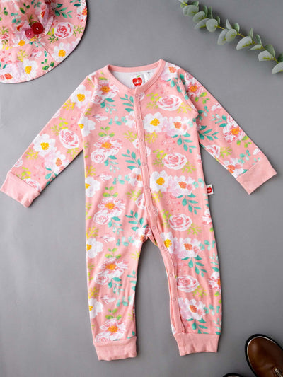 Avery Pink Watercolour Romper - Oobi