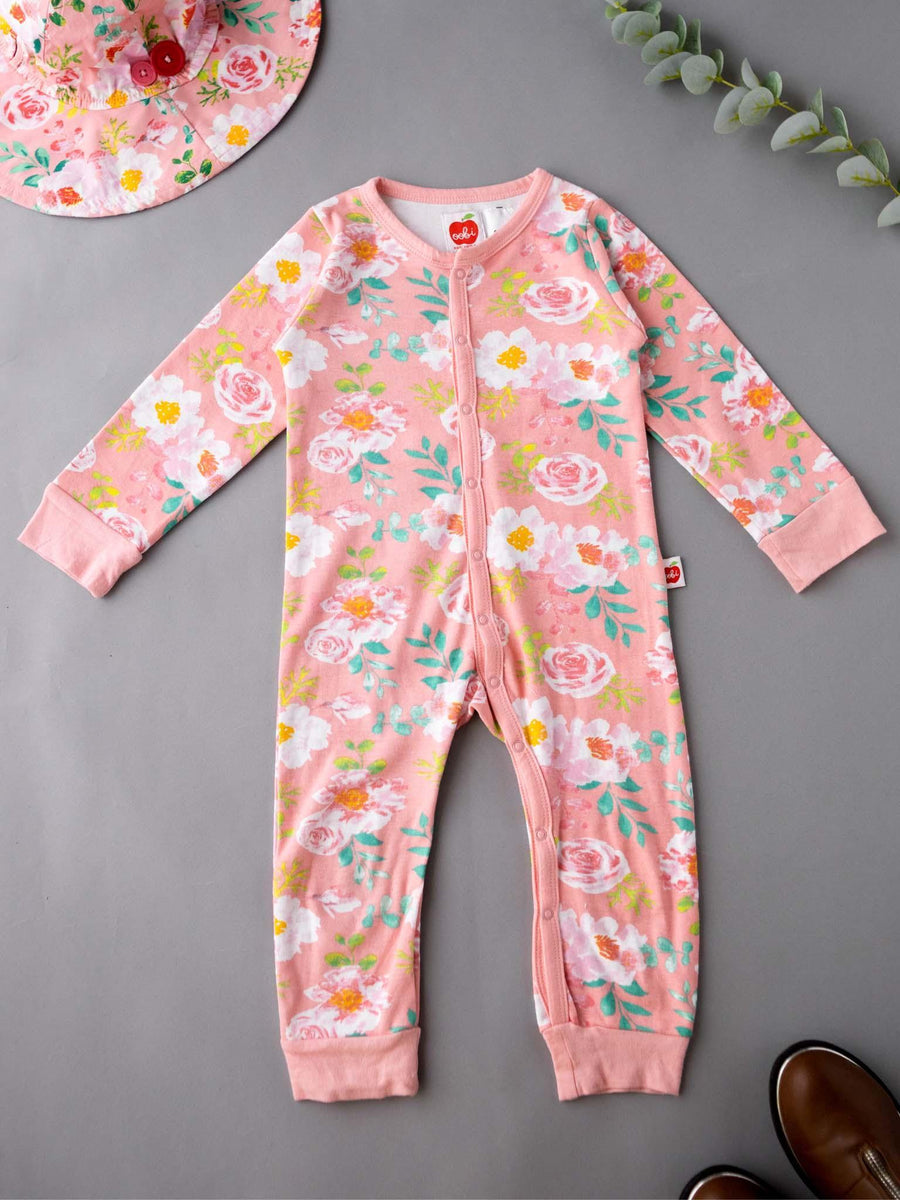 Avery Pink Watercolour Romper