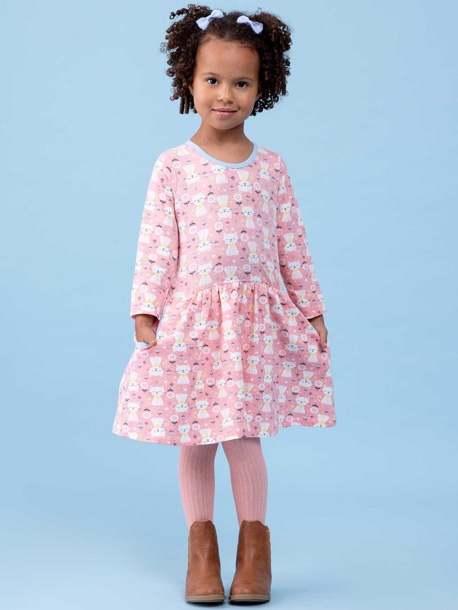 Elsa Long Sleeve Pink Smitten Kitten Dress