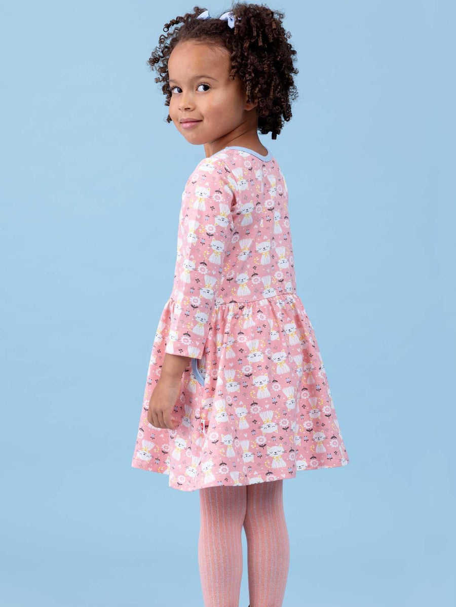 Elsa Long Sleeve Pink Smitten Kitten Dress