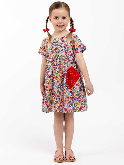 Hannah Pink Forest Flower Dress - Oobi