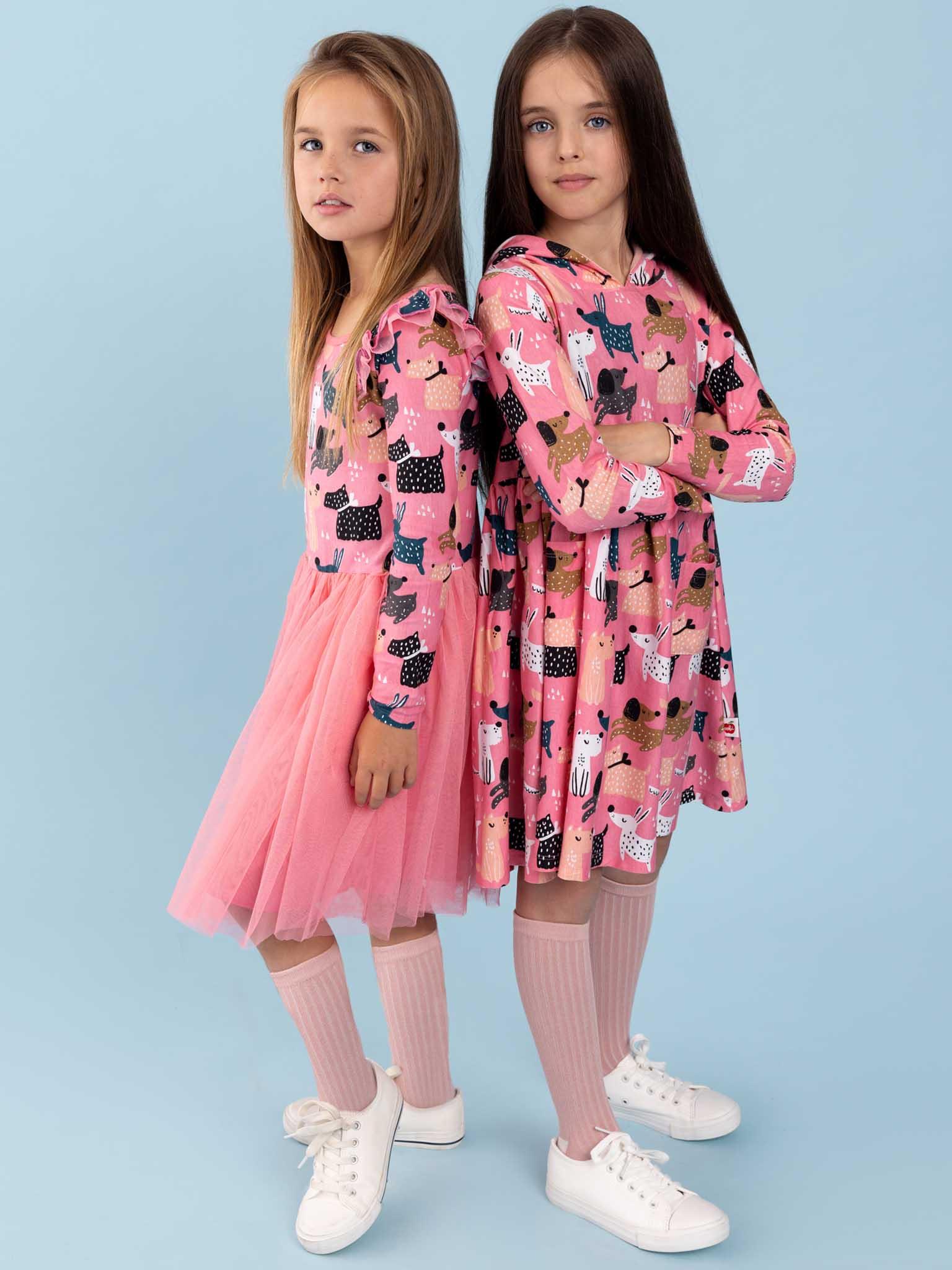 Pink Doggo Hoodie Dress - Oobi