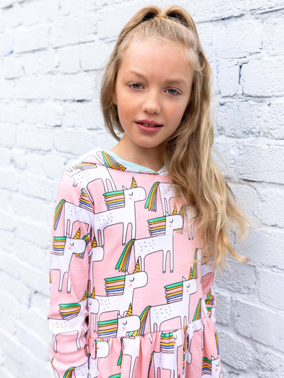 Unicorn Pink Hoodie Dress - Oobi