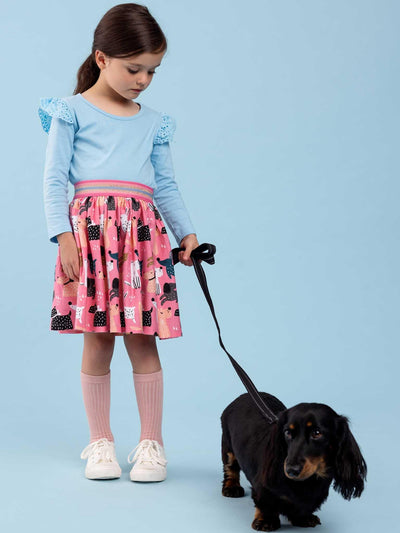 Pink Doggo Jersey Skirt - Oobi