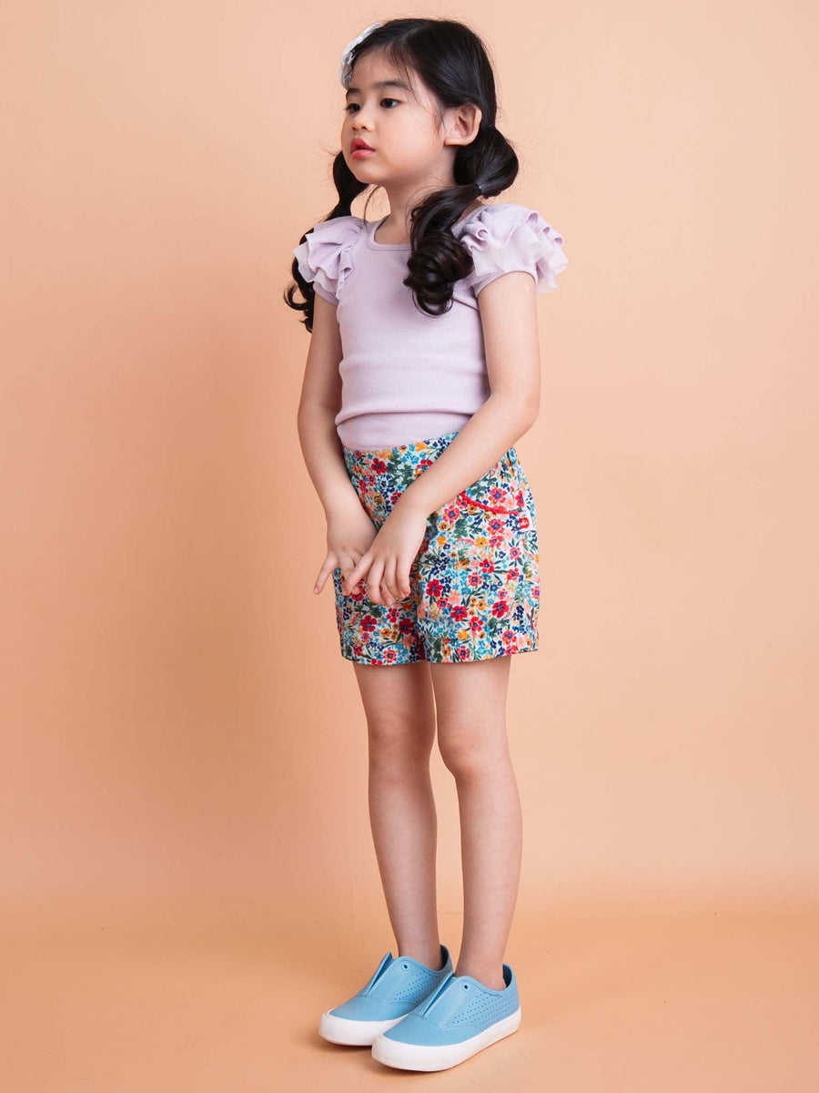 Marnie Blue Forest Flower Shorts