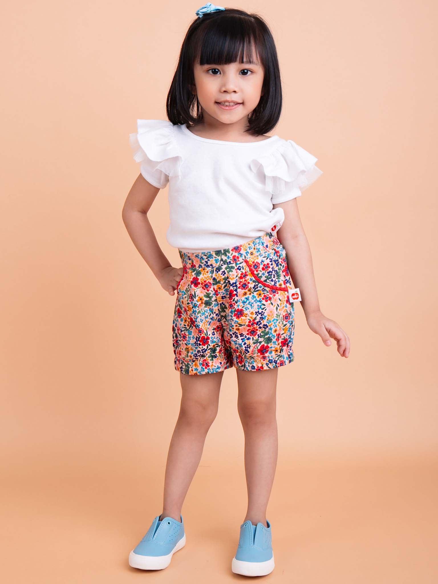 Marnie Pink Forest Flower Shorts - Oobi