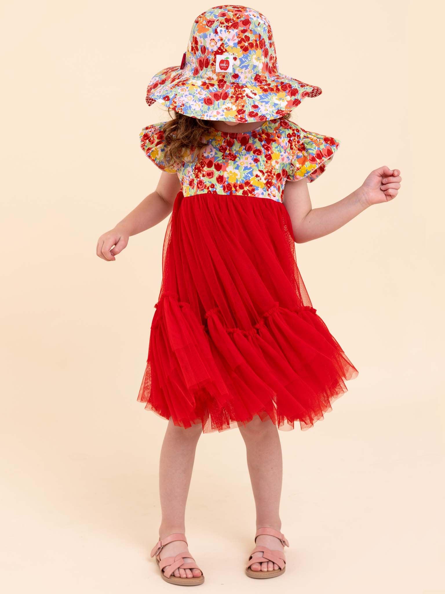 Vivienne Red Wildflower Dress - Oobi